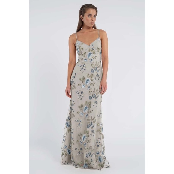 Jenny Yoo Dresses & Skirts - Jenny Yoo Juliana Enchanted Floral Embroidery Blue Agate Dress Formal Gown Sz 8